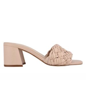 Marc Fisher Naha Braided Leather Slides Cream Size 5.5